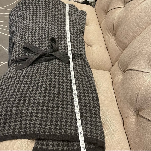 AV: ChiaraMente Women’s Wool Open Cardigan Sweater Houndstooth Gray Sz S Italy - Picture 7 of 8